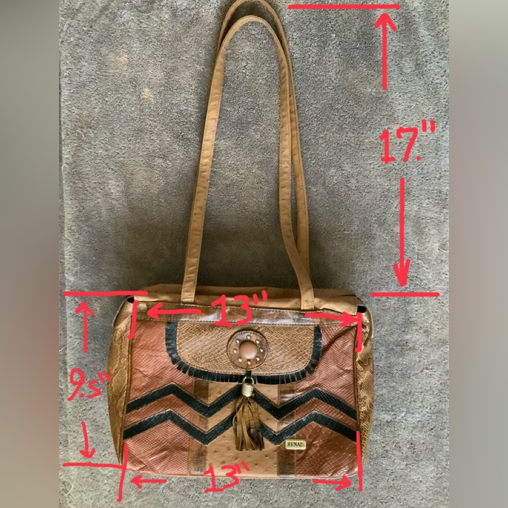 VINTAGE LEATHER SATCHEL / PURSE. - Picture 4 of 9